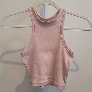 H&M DIVIDED | Ribbed Crop Racerback Tank | XXS | Pink